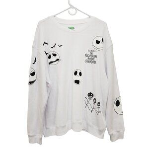Disney Tim Burtons The Nightmare Before Christmas White Sweatshirt Size 2X